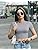 OQQ Women's 3 Piece Crop Tops Crew Neck Shorts Sleeve Stretch Fitted Shirts Crop Tops
